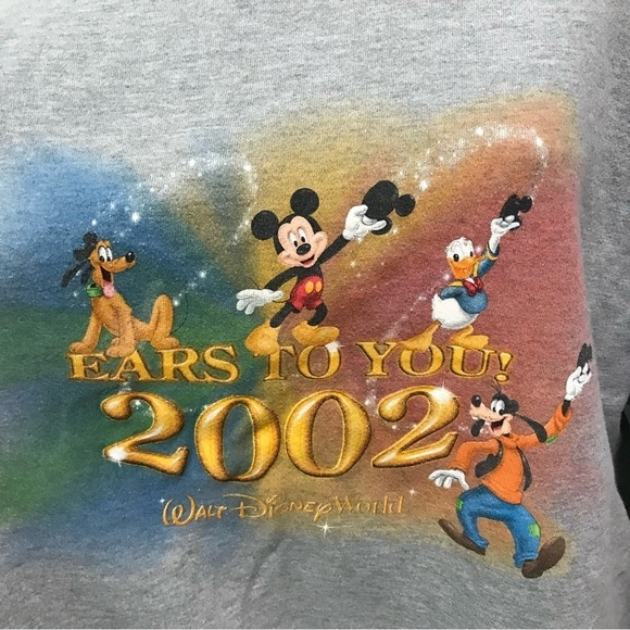 Walt Disney World Ears To You 2002 Graphic Sweatshirt Goofy Mickey Pluto Donald - Picture 2 of 5